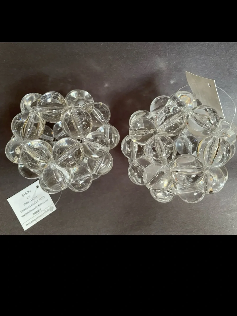 Hobby Lobby clear faceted
